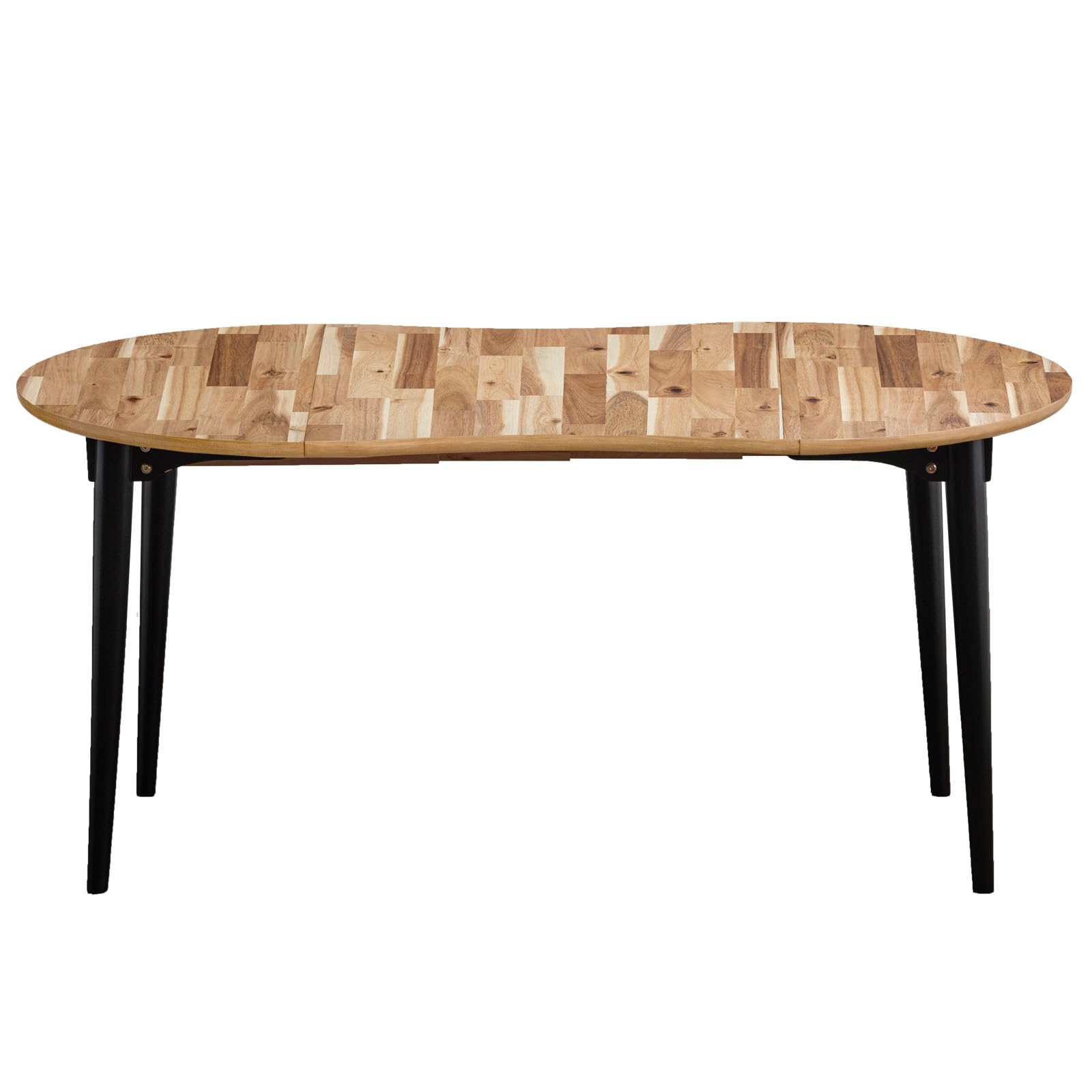 タンスのゲン　ダイニングテーブル　 丸テーブル　テーブル　天然木　北欧　アカシア 幅110cm］デザイン木目 円形 ダイニングテーブルセット 5点